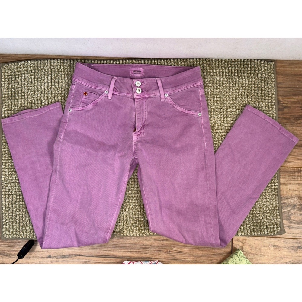 Women's Hudson Purple Slim Straight Stretch Crop Jeans 27 / Inseam 27